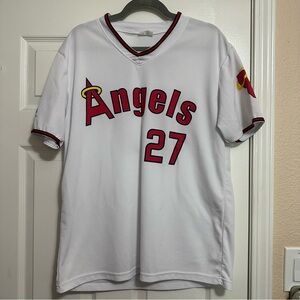 White Angels #27 Mike Trout Baseball Jersey